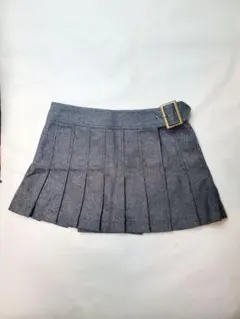 セシルマクビー グレー プリーツミニスカート 金属製バックル付き