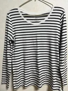 GU白×黒ボーダーTシャツ　サイズXL