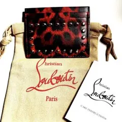 【美品】Christian Louboutin スタッズ付き名刺入れ クリスチャンルブタン スタッズ名刺入れ（カードケース） 黒