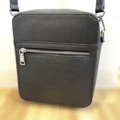 美品✨タケオキクチ　ショルダーバッグ　サフィアーノ　ダブルファスナー　ブラック