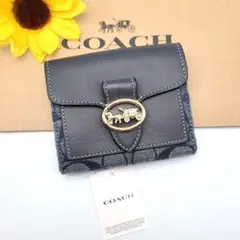 COACH 折り財布 新品 デニム お札入れ 小銭入れ 新作