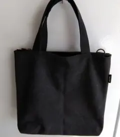 М　Ｗトートバッグ　黒　帆布　ハンドメイド　双子　ツイン