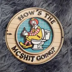 マクドナルド　 木製看板 円形　15センチ