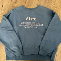 ブルー　刺繍トレーナー　レディース　冬服