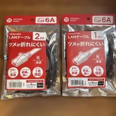 Cat 6A LANケーブル 1m 2mセット