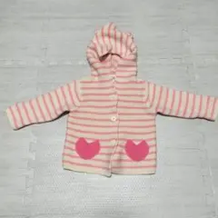 フード付きニットカーディガン