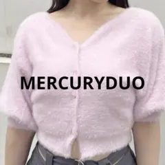 MERCURYDUO 2WAYキーネックミニシャギーコンパクトカーディガン