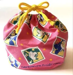 【新品未開封】ディズニー ミッキー ランチバッグ お弁当袋 ポーチ 巾着 ピンク