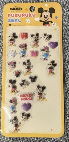 ボンボンドロップシール風立体プクプクシール　ディズニーミッキーミニー