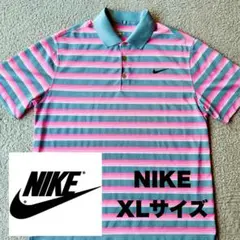 【美品】NIKE XLサイズ ポロシャツ グレー/ピンク
