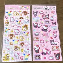 サンリオキャラクターズ　ラメ入り樹脂もりシール　2種