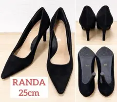 RANDA ポインテッドトゥ パンプス ブラック 25.0cmのサムネイル