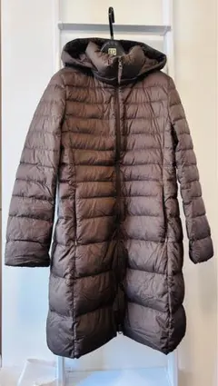 UNIQLO ウルトラライトダウンフーテッドコート　ロング丈　ダークブラウン