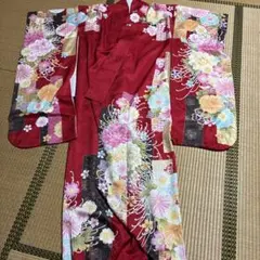 kansai 振袖 赤地 牡丹 菊 桜地紋のサムネイル