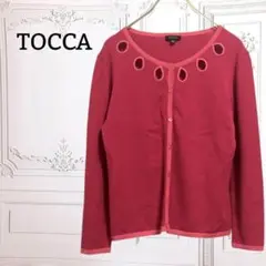 オンワード樫山『トッカ』カーディガン/羽織【XS】ピンク レーヨン混 刺繍