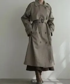 le.ema marron check coat チェックコート