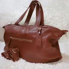 【大き目 2WAY A4可】ナノユニバース レザー ショルダー トートバッグ