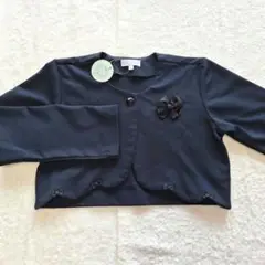 【新品】Petit Palais　リボン付きネイビー長袖ジャケット　140