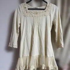 axes femme チュニック アイボリー レース ビジュー
