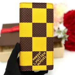 【極美品】ルイヴィトン ブラザNM 長財布 ダミエ ポップ イエロー