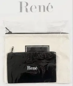 未使用品♡Reneルネ♡ポーチ2個セット ブラック&アイボリーのサムネイル
