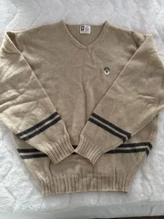 Captain Santa ベージュ Vネック セーター M