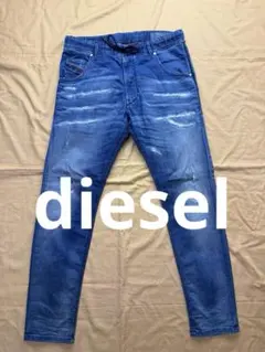 diesel デニム　スウェットパンツ　ダメージ加工　W30