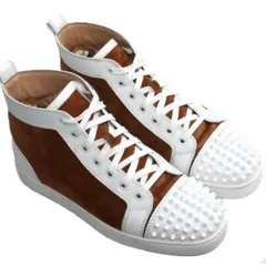 Christian Louboutin スタッズスニーカー ハイカット 白 茶