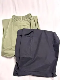 GUカーゴパンツ2個 カーキ、ブラック 値下げ️⭕️