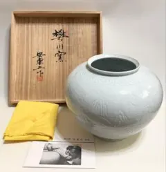 安東五 樊川窯 白磁 花瓶 十長生文 花瓶 鶴亀松竹鹿満月 韓国人間国宝 吉祥 安東五 樊川窯 白磁 花瓶 十長生文 花瓶 鶴亀松竹鹿満月 韓国人間国宝