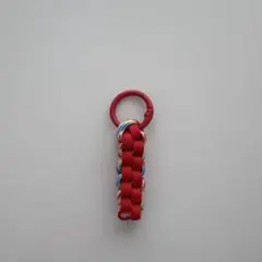 パラコード キーリング レッド マルチカラー　ゴルフティー　キーチャームのサムネイル