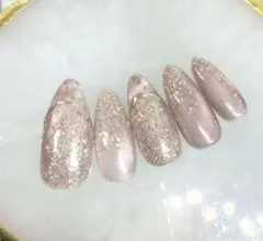 春ネイル　フラッシュ　マグネット　ニュアンス　フレンチ