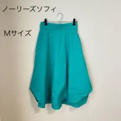 美品　ノーリーズソフィ　ターコイズ フレアスカート Mサイズのサムネイル
