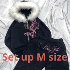 9090 girl Cross Logo glitter セットアップ