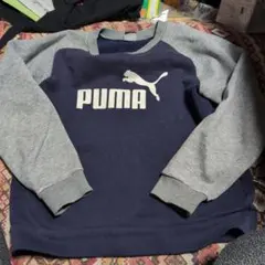 PUMA 長袖カットソー ネイビー/グレー140