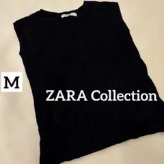 【ZARA Collection】ノースリーブチュニックTシャツ　黒　M 綿