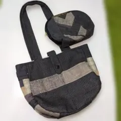 パッチワークエコバッグとポーチセット