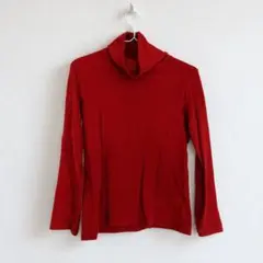 UNIQLO タートルネック 長袖カットソー フリース　テラコッタ