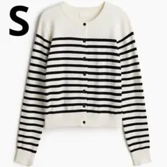 H&M hm ファインニットカーディガン ボーダー　Sサイズ