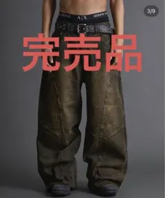 【完売品】アンダーハンク　クラックデザインカーブデニム Lサイズ