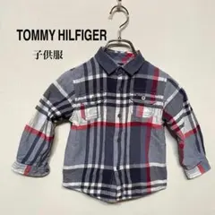 TOMMY HILFIGER 子供服 シャツ クルーネック チェック ポケット