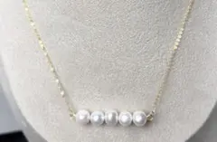 超高照り本真珠 7mmシンプルネックレス　上品　可愛い　S925刻印K18GP