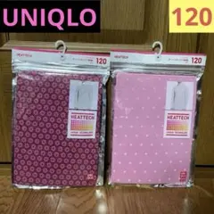 UNIQLO ユニクロ ヒートテック タートル花柄 ＆ドット120 ２枚セット