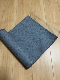 紋御召 反物 紬 着物生地 藍色系　和装　着物　リメイクのサムネイル
