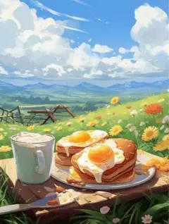 No.1826 ダイヤモンドアート モザイクアート キット 目玉焼き 空 風景