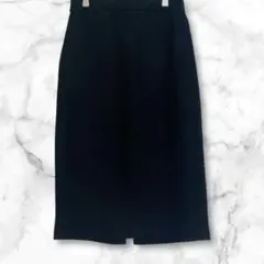 ユニクロ　黒　ひざ丈タイトスカート　ミモレ丈　M ウエストゴム　秋冬　ウール