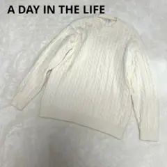 A DAY IN THE LIFE セーター ケーブルニット 白M691のサムネイル