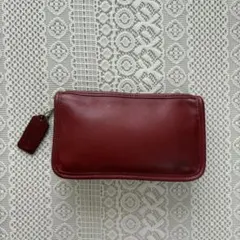 old coach chunky case red leather pouch - メルカリ