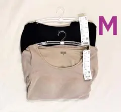 UNIQLO極暖ヒートテックリブUネックブラTシャツ　長袖　2点セット　ユニクロ