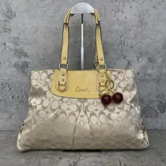 未使用級✨ COACH ワンショルダートートバッグ ビジュー 蝶々 オフ